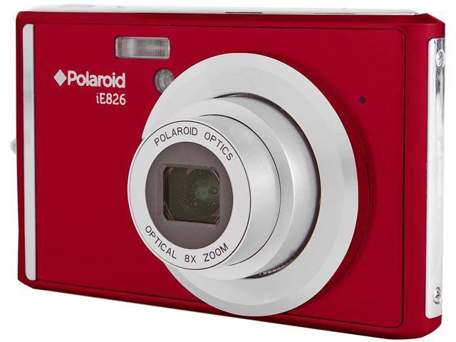 NeweggBusiness - Polaroid iE826 Red 18 MP 8X Optical Zoom Digital