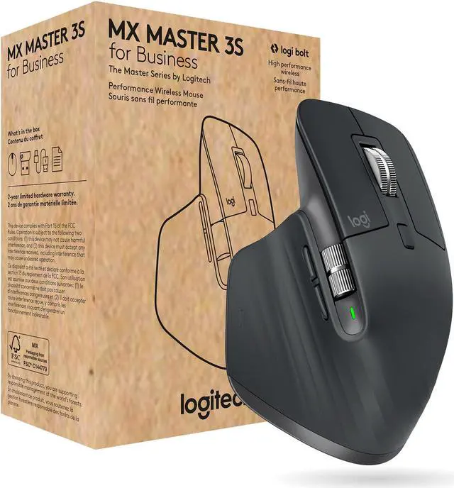 Logitech MX Master 3S for Business, Wireless Mouse with Quiet
