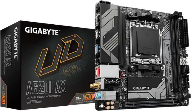 GIGABYTE A620I AX AM5 LGA 1718 AMD A620 Mini-ITX Motherboard, DDR5