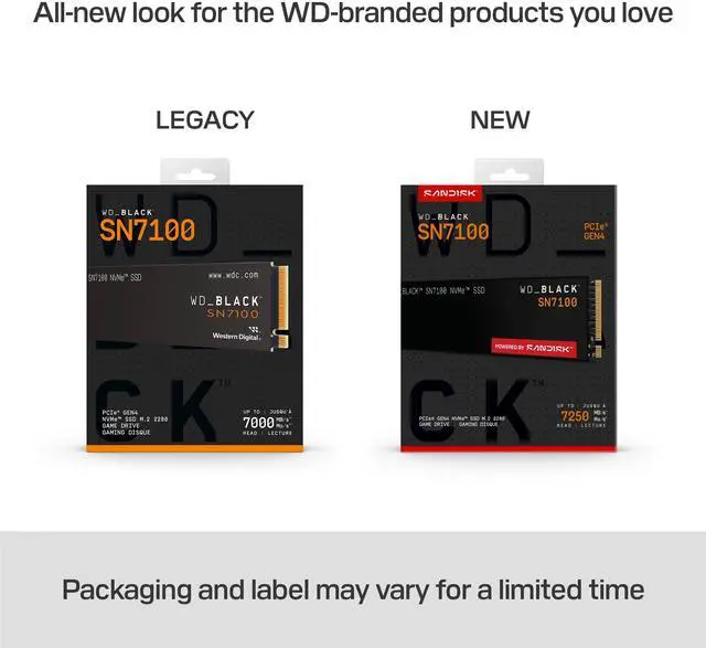 WD_BLACK SN7100 M.2 2280 1TB PCI-Express 4.0 x4 TLC 3D NAND