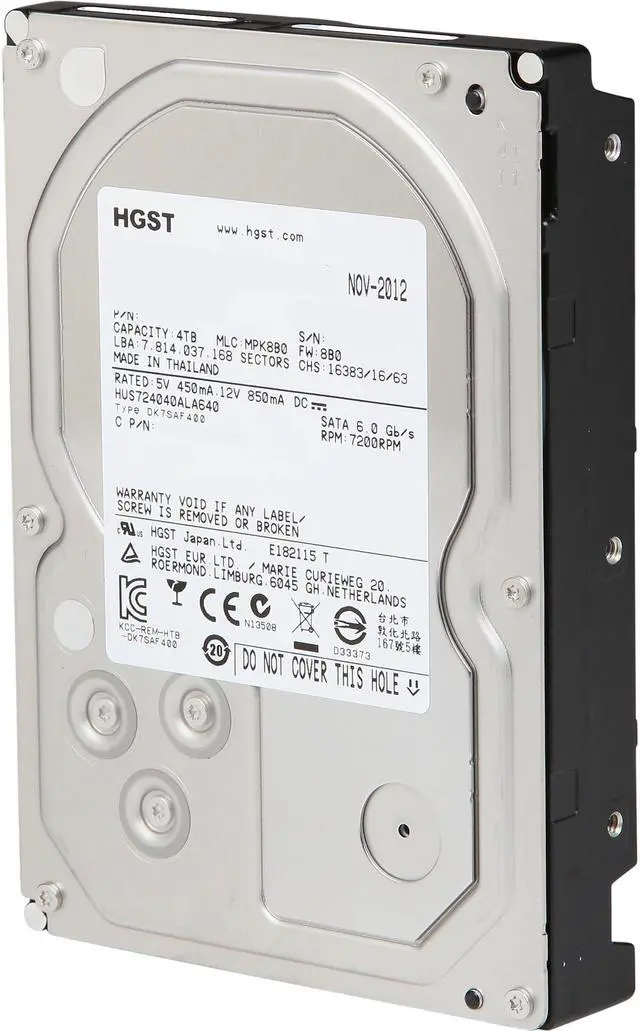 HGST Ultrastar 7K4000 HUS724040ALA640 (0F14688) 4TB 7200 RPM 64MB