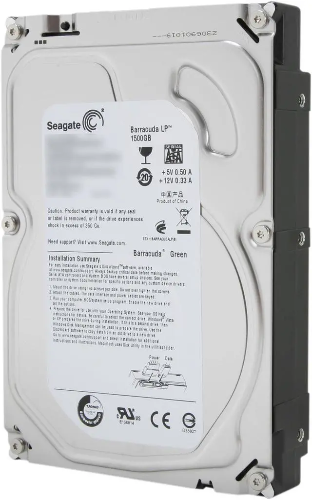 Seagate BarraCuda Green ST1500DL003 1.5TB 5900 RPM 64MB Cache SATA