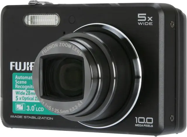 FUJIFILM FINEPIX J250 Black 10.0 MP 28mm Wide Angle Digital Camera