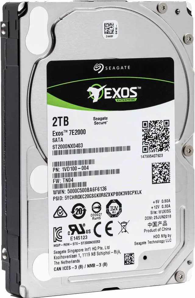 Seagate Exos 7E2000 ST2000NX0403 2TB 512n SATA 6Gb/s 7200RPM 2.5