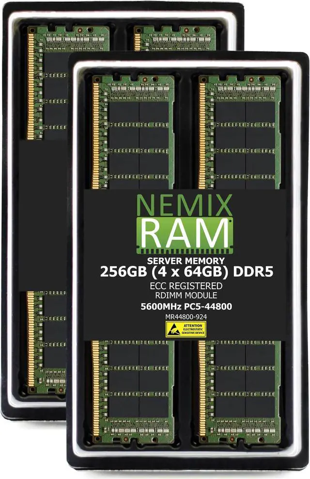NEMIX RAM 256GB (4X64GB) DDR5 5600MHZ PC5-44800 2Rx4 1.1V CL46 288