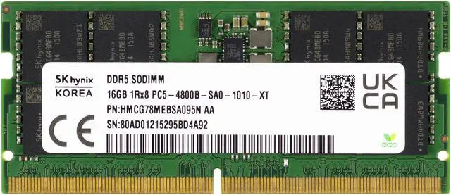 SK Hynix HMCG78MEBSA 16GB 1Rx8 PC5-38400 DDR5 4800MHz Non-ECC