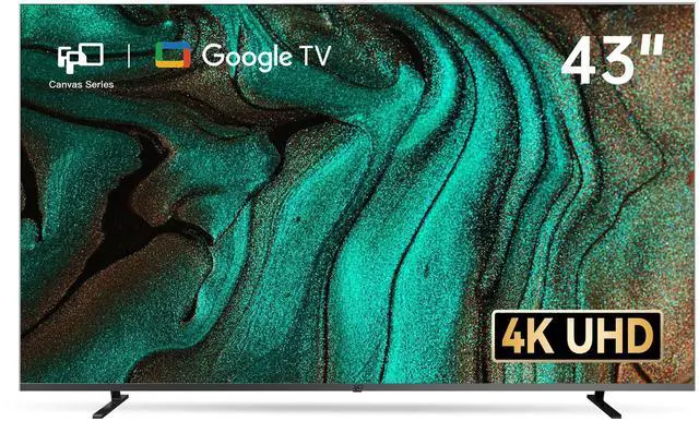 FPD 43 Inch Smart TV 4K UHD LED Flat Screen Google TV with Google