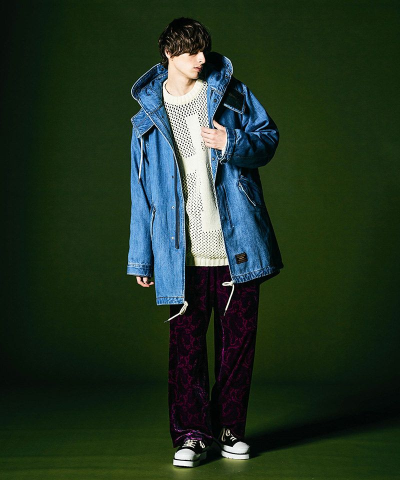 50%OFF【glamb(グラム)】Denim High Neck Mods Coat デニムハイネック