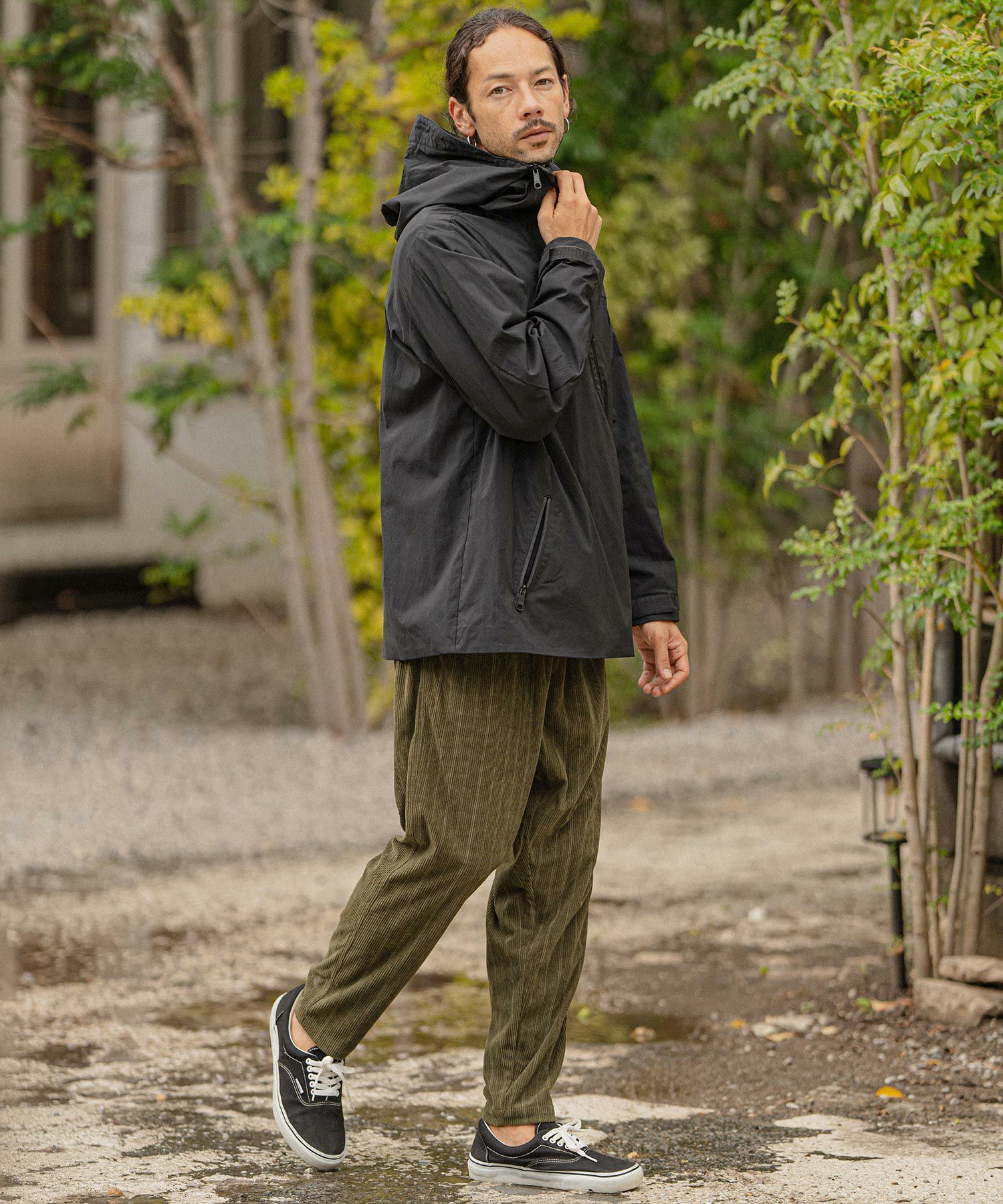 50%OFF【CAMBIO(カンビオ)】Stretch Nylon Diagonal Zipper Mountain