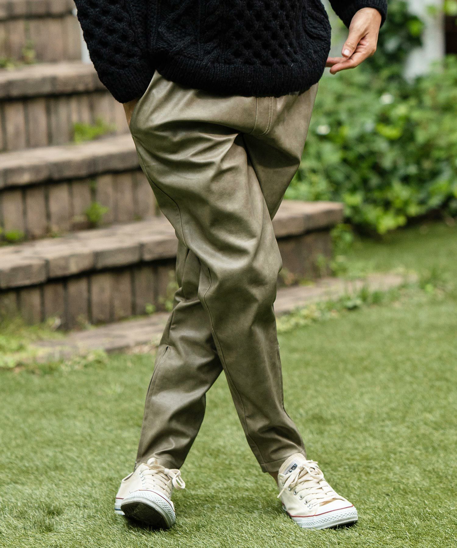 30%OFF【CAMBIO(カンビオ)】Vintage Like Synthetic Leather Side Zip