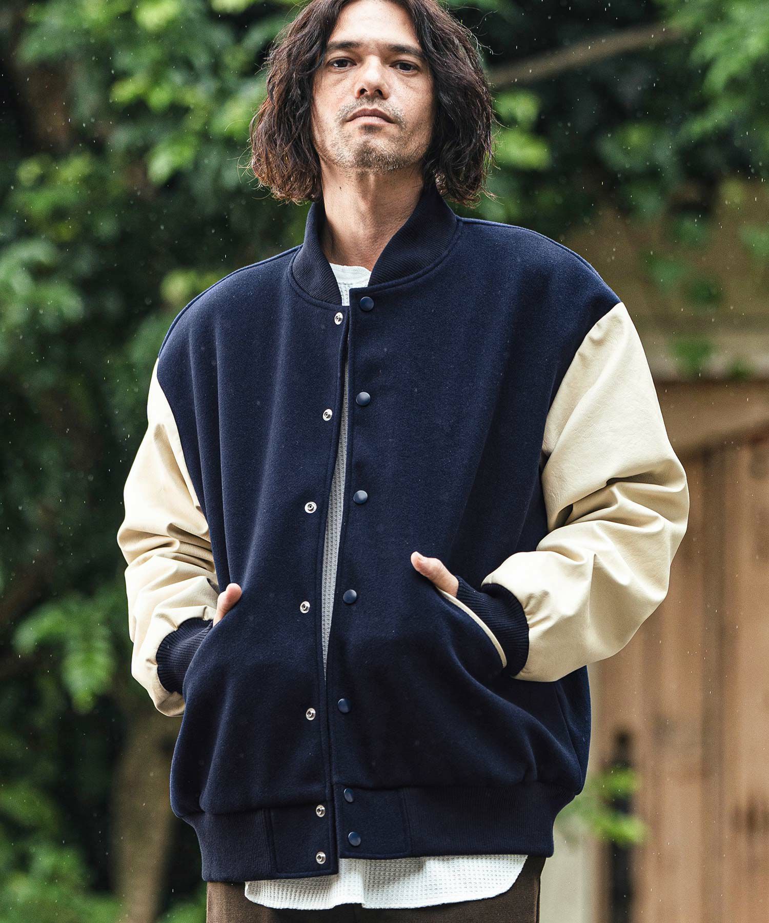 50%OFF【CAMBIO(カンビオ)】メルトンPU切り替えルーズシルエット