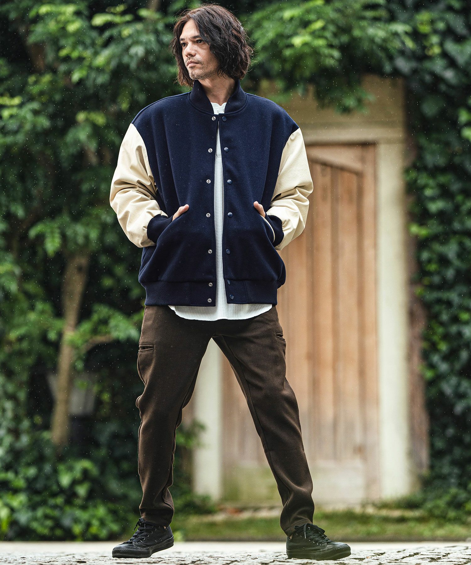 50%OFF【CAMBIO(カンビオ)】メルトンPU切り替えルーズシルエット