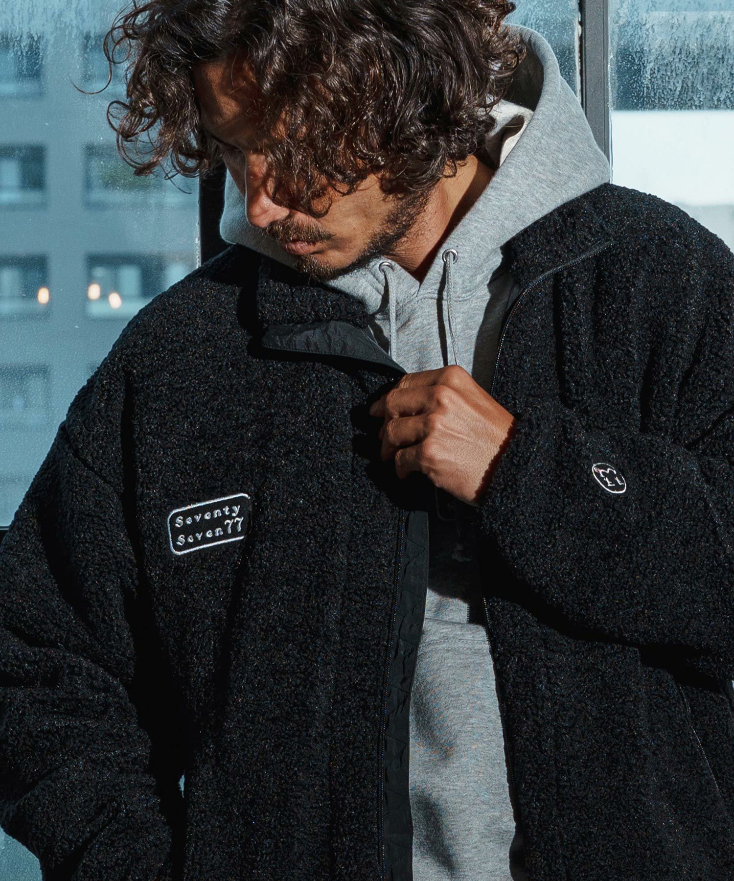 seventy seven(セブンティセブン)】stand collar boa zip JKT ジップ