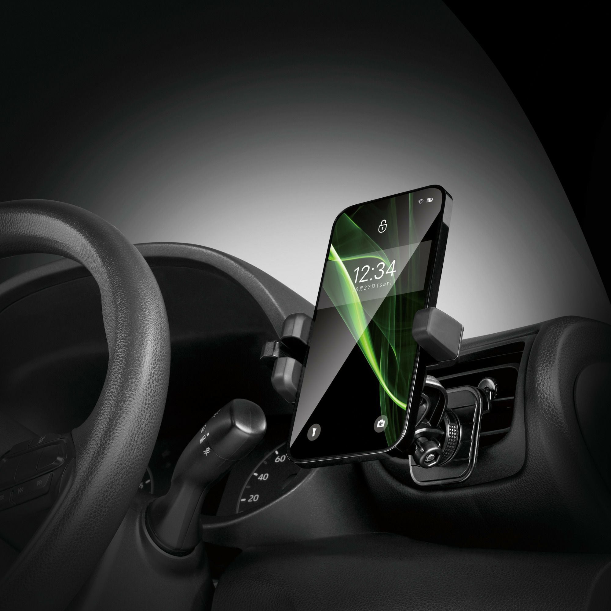 SA39 スマホルダー エアコン取付け クイックS ブラック | カーメイト