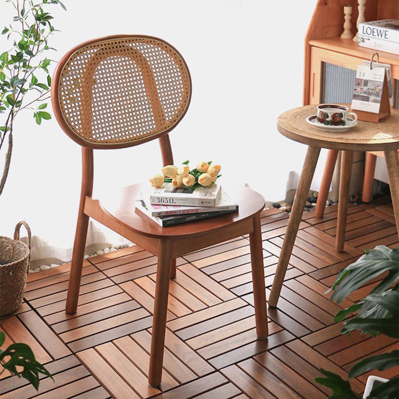 チェア ダイニングチェア 1脚 椅子 ラタン 籐編み ナチュラル 無垢材