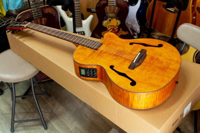 ARIA FET-F2 STBR Stained Brown Fホール エレアコ サテン ギター専門