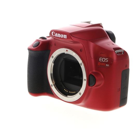 Canon EOS Rebel T6 DSLR Camera Body, Red {18MP}