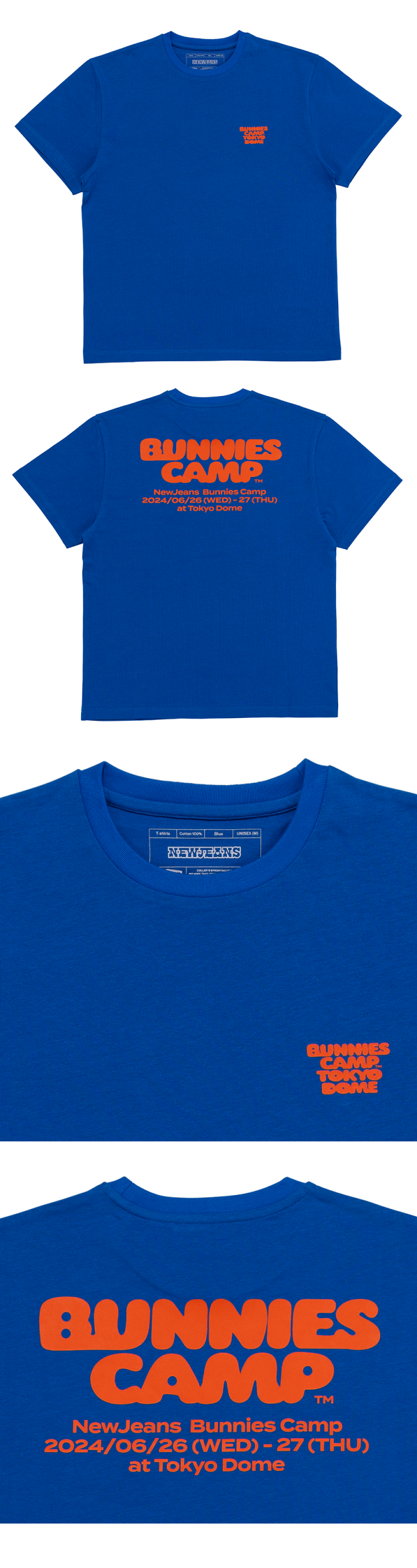 BUNNIES CAMP Tシャツ 青NewJeans | BUNNIES CAMP 2024 TOKYO DOME T