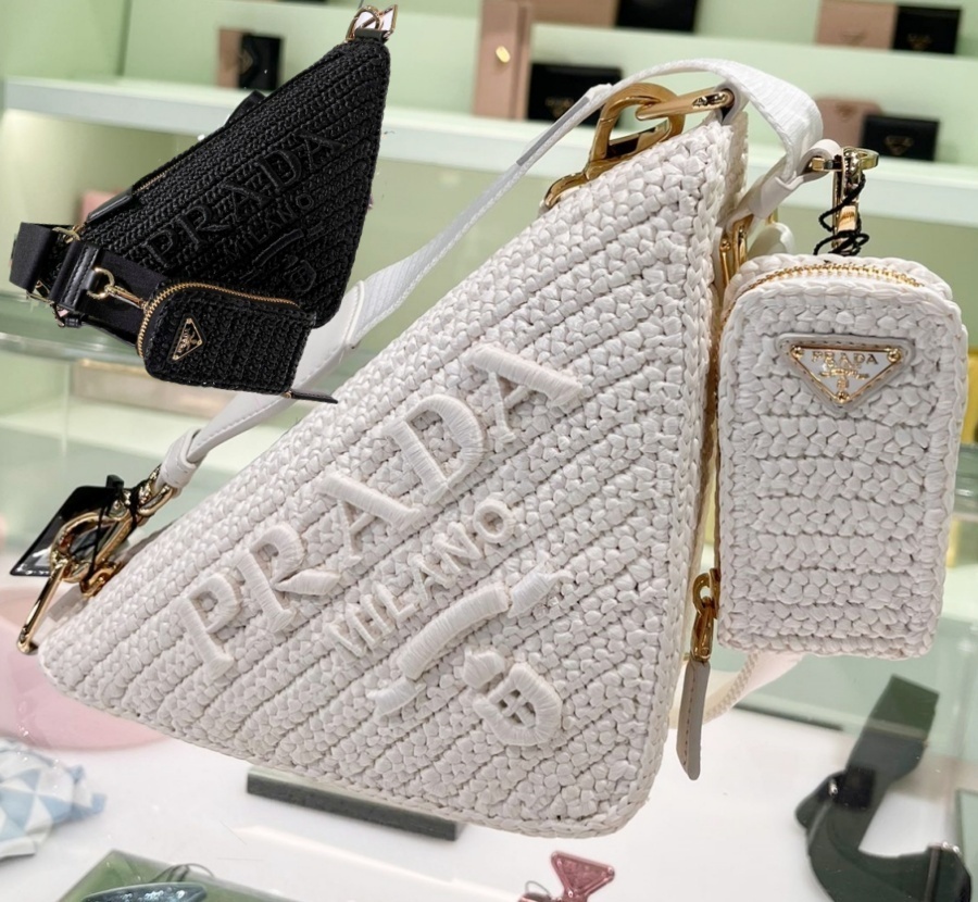 セール】プラダ☆トライアングル ラフィアバッグ☆1BH190 2A2T (PRADA