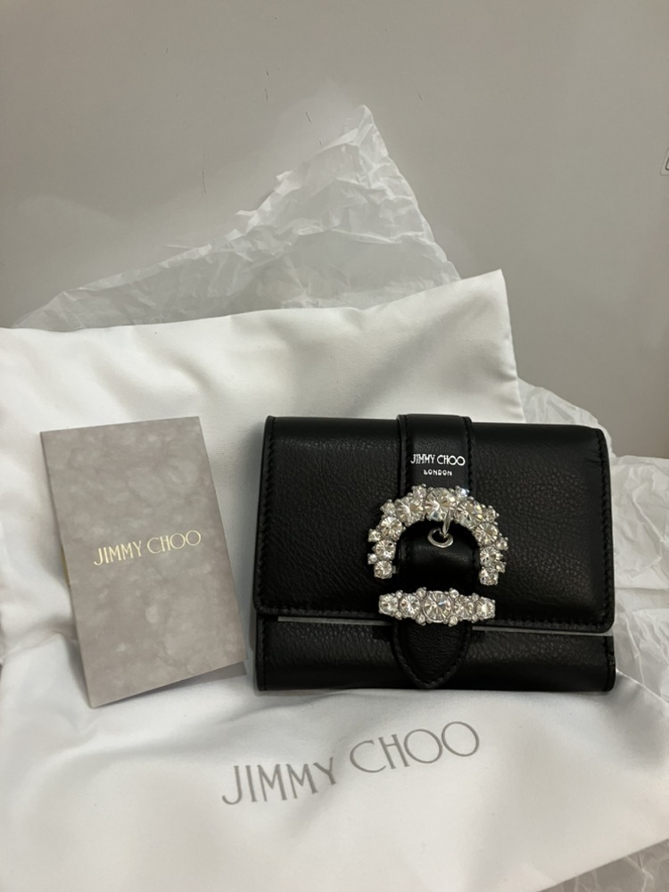 Jimmy Choo☆CHERI WALLET☆クリスタル 三つ折り財布☆送料込 (Jimmy