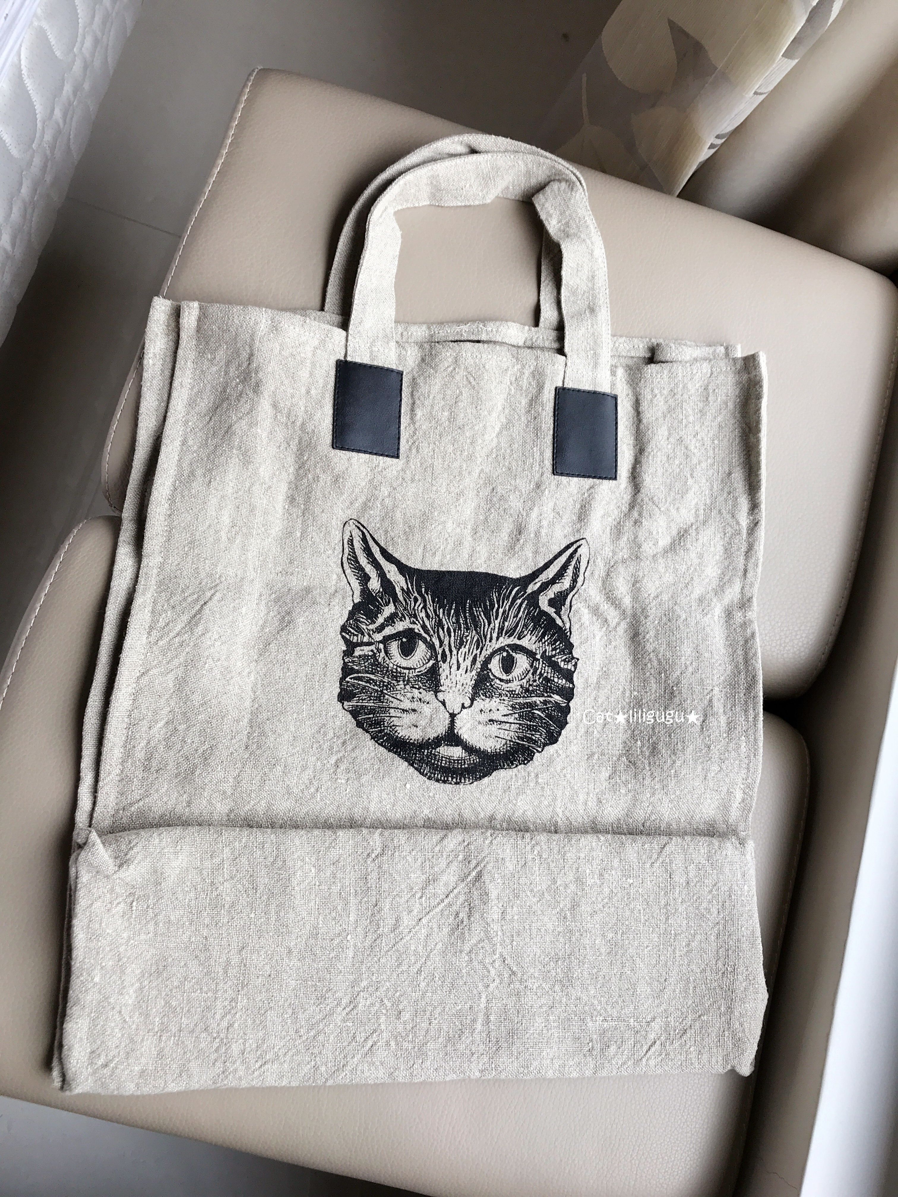 レア限定品(グッチ)猫/ネコ☆プリントトートバック☆キャンバス (GUCCI