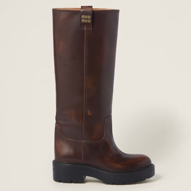 2カラー☆国内未入荷【Miu Miu】レザー ロング ブーツ (MiuMiu/ロング