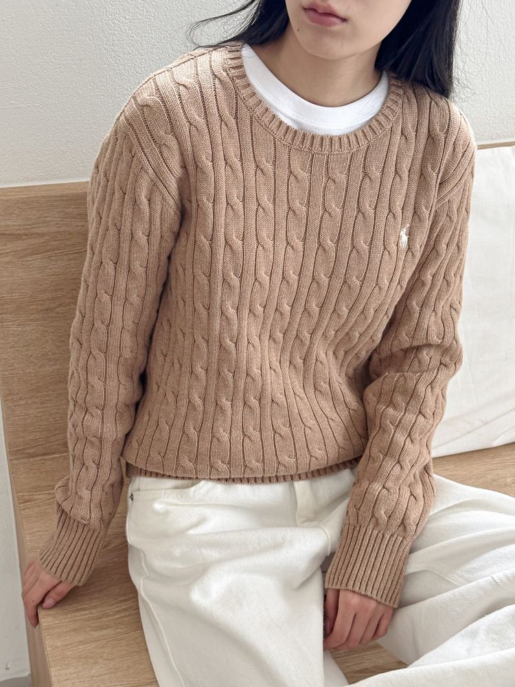 ポロラルフローレン[即発☆]ラウンド ネック ケーブル ニット (POLO