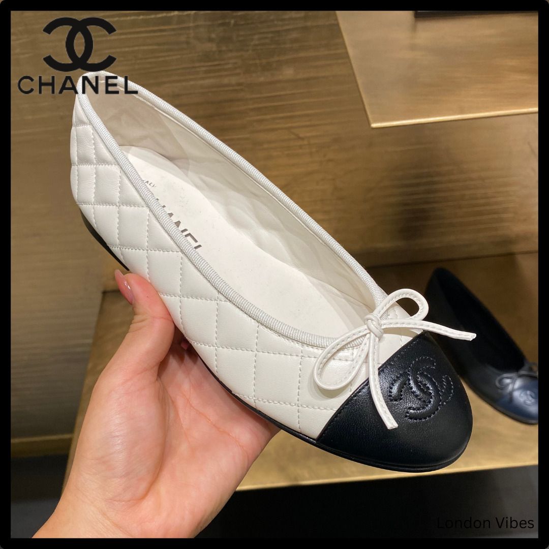シャネルらしいキルティング♪ CHANEL バレリーナ 白 (CHANEL/バレエ