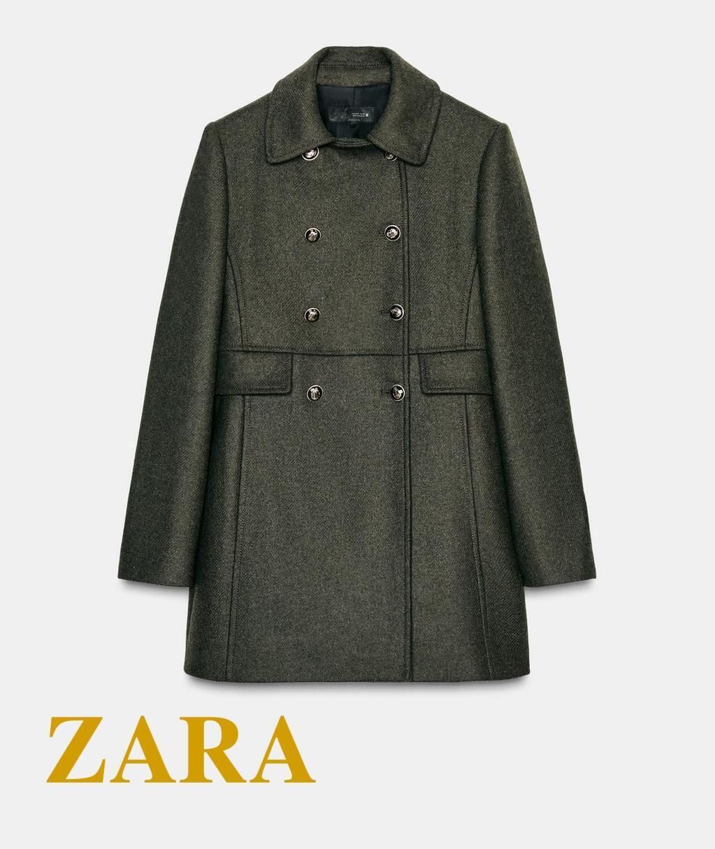 ☆ドイツ発*ZARA*新作*ダブルブレストウールコート/KHAKI☆ (ZARA