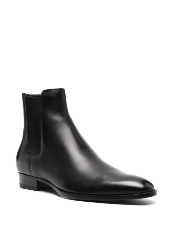 Saint Laurent Bota Chelsea De Couro | Preto | FARFETCH BR