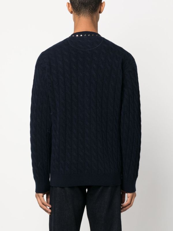 Valentino Garavani ロックスタッズ ケーブルニット カーディガン