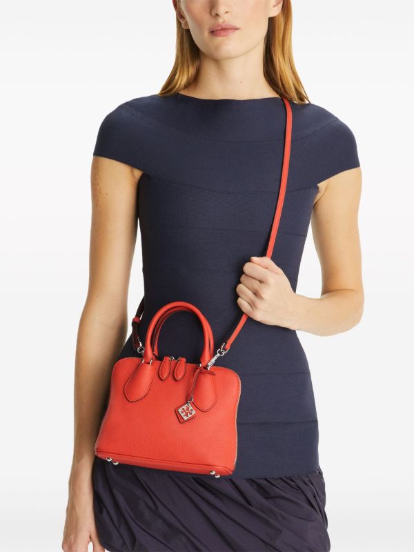 Tory Burch Mini Swing Leather Satchel | Orange | FARFETCH