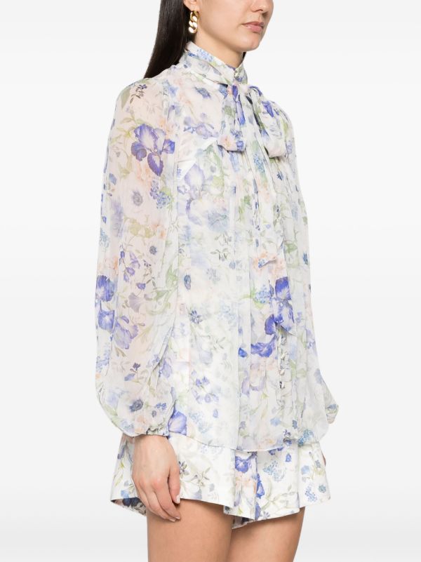 ZIMMERMANN Natura floral-print Blouse | White | FARFETCH