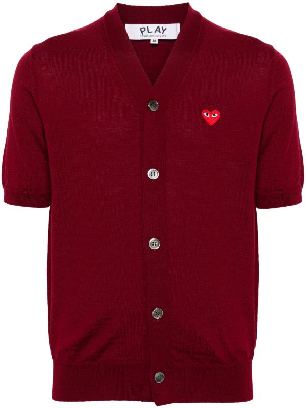 Comme Des Garçons Play Vネック カーディガン | レッド | FARFETCH JP