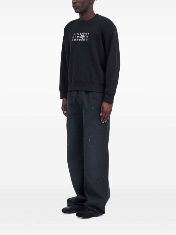 MM6 Maison Margiela ナンバーモチーフ スウェットシャツ | ブラック