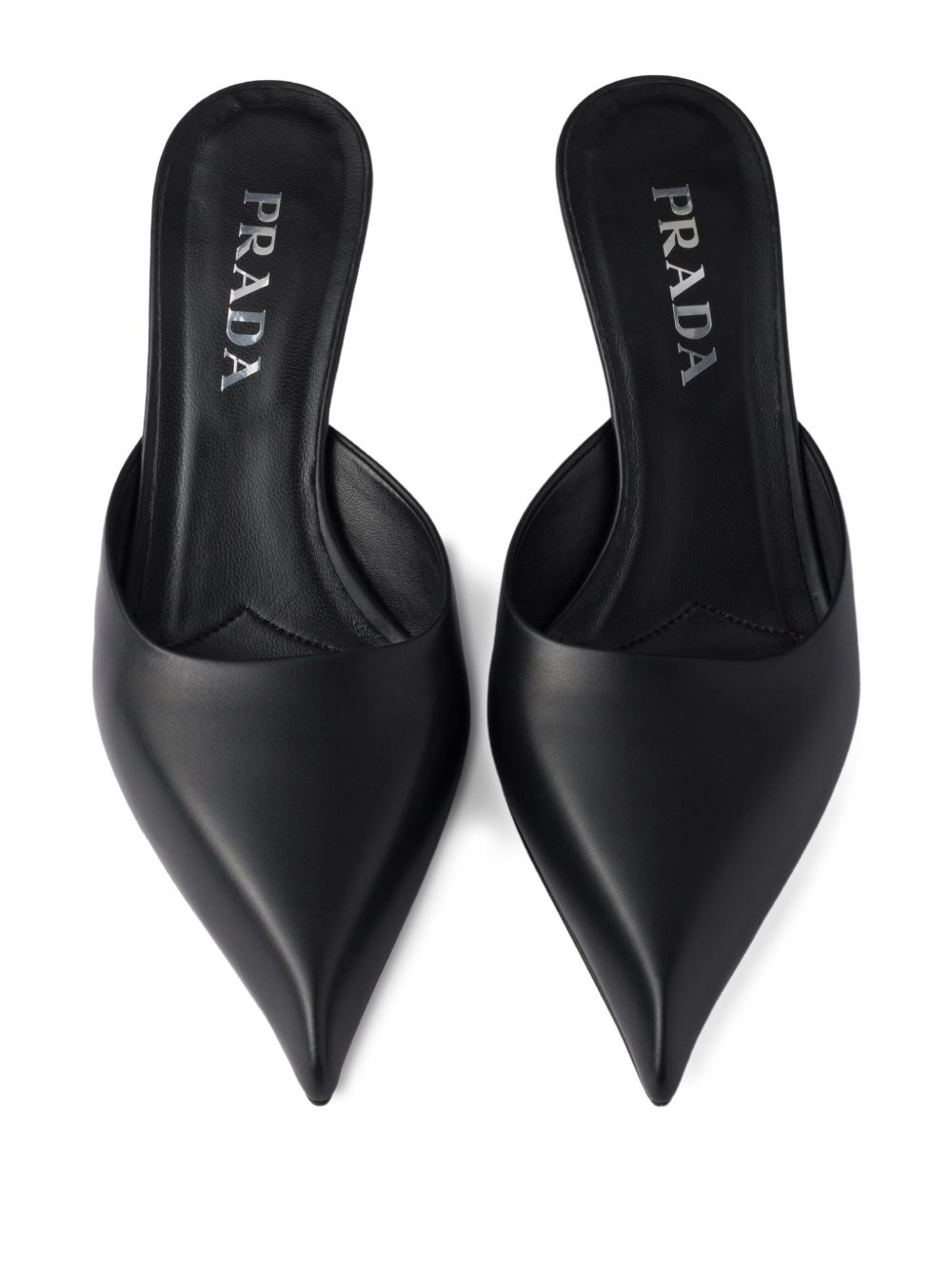 Prada Leather Mules | Black | FARFETCH