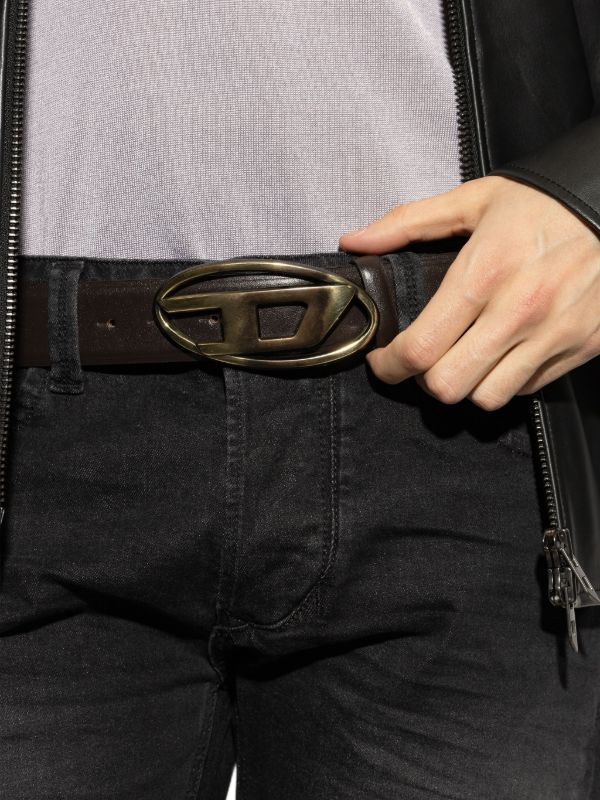 Diesel オーバル Dロゴ レザーベルト | ブラウン | FARFETCH JP