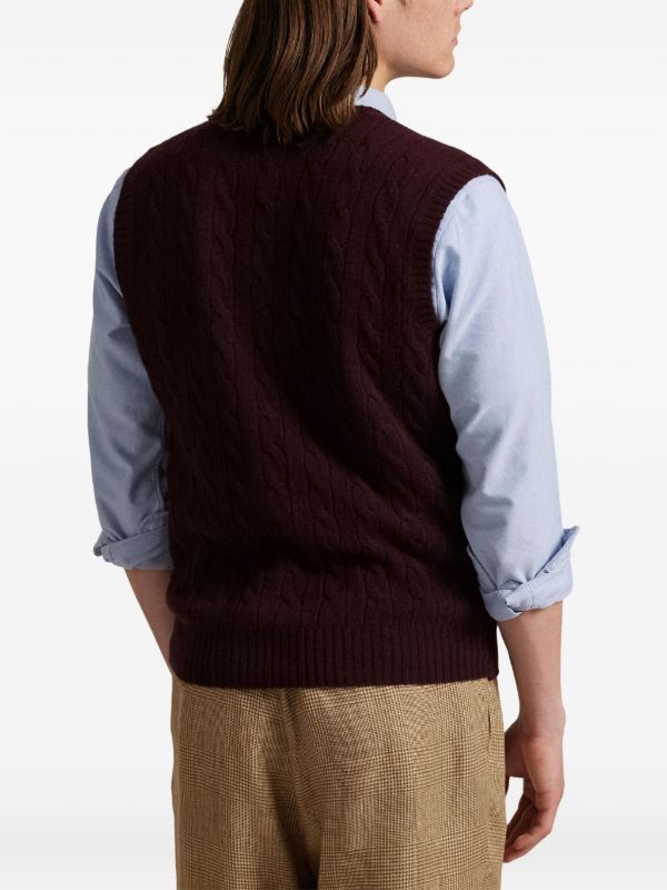 Polo Ralph Lauren ケーブルニット ベスト | ブラウン | FARFETCH JP