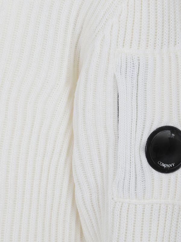 C.P. Company レンズ リブニットセーター | ホワイト | FARFETCH JP