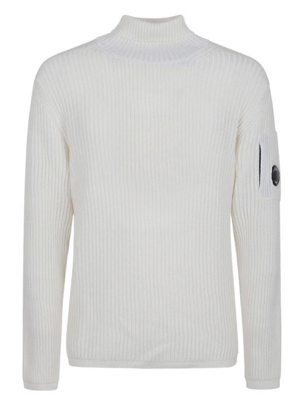 C.P. Company レンズ リブニットセーター | ホワイト | FARFETCH JP