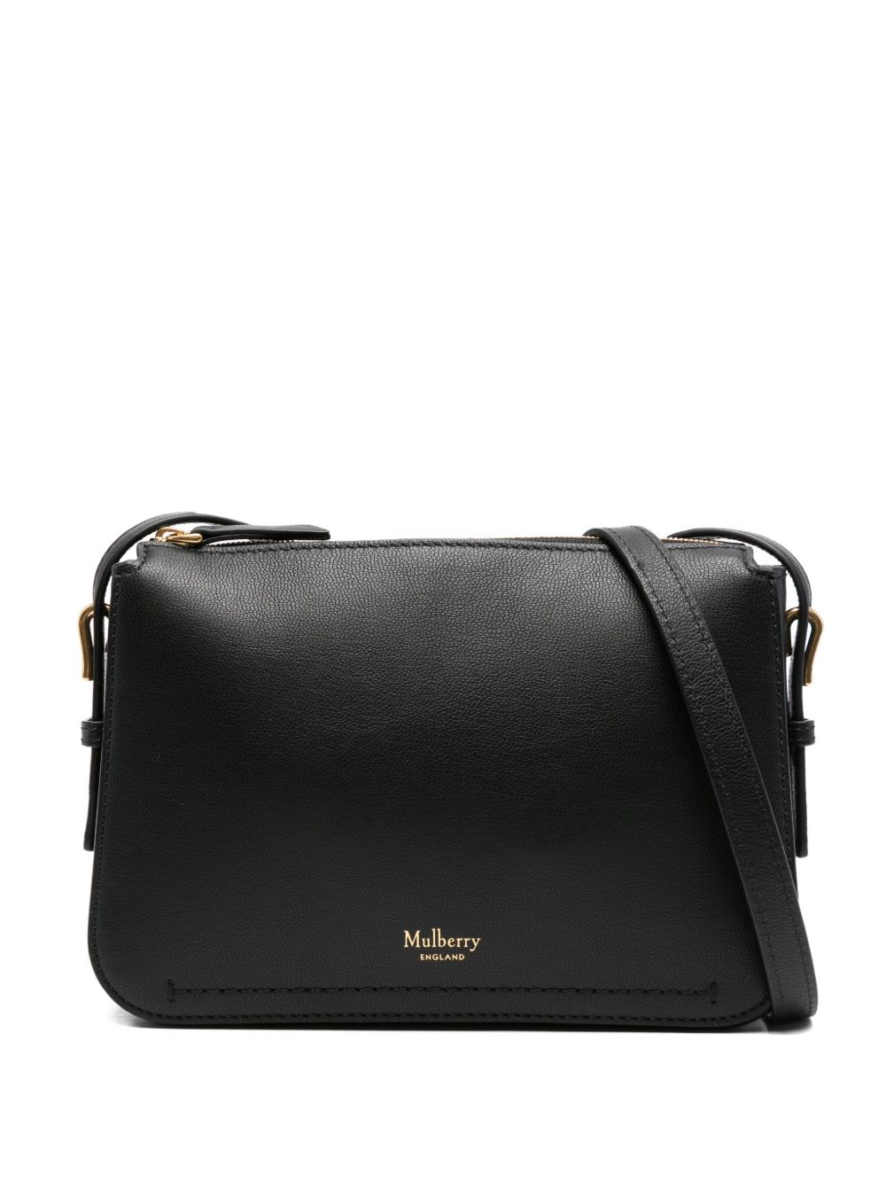 Mulberry Clovelly Leather zip-top Cross Body Bag | Black | FARFETCH