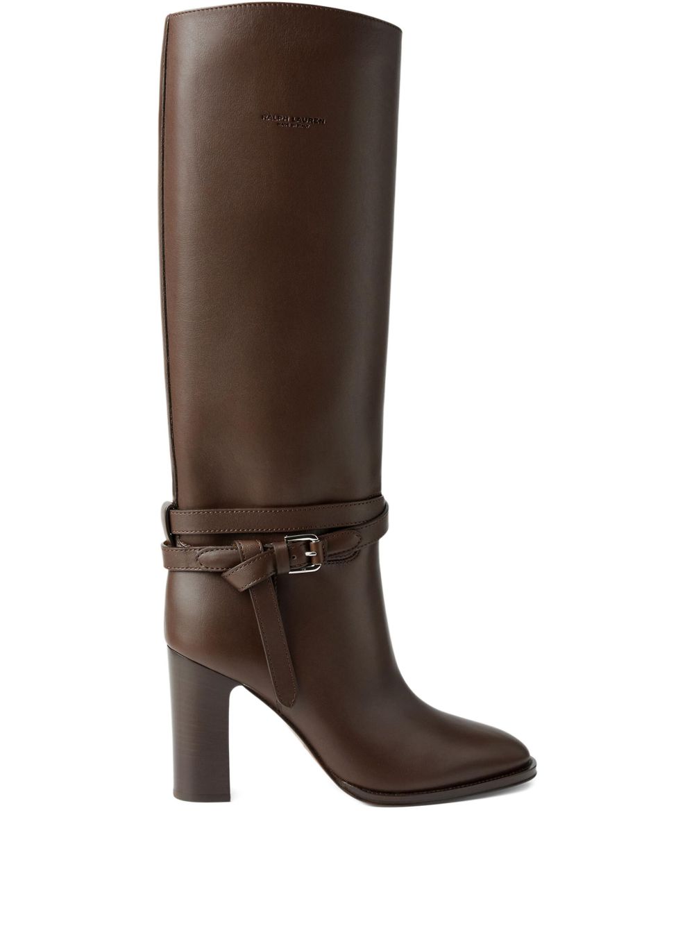 Ralph Lauren Collection バックルストラップ ロングブーツ | ブラウン