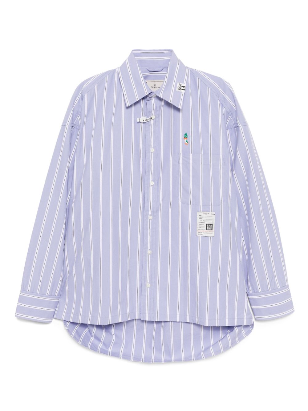 Maison MIHARA YASUHIRO Leon Embroidery Stripe Shirt | Blue