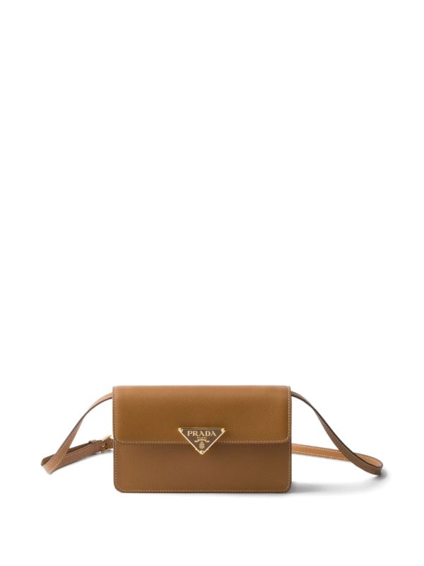 Prada Mini Saffiano Leather Bag | Brown | FARFETCH