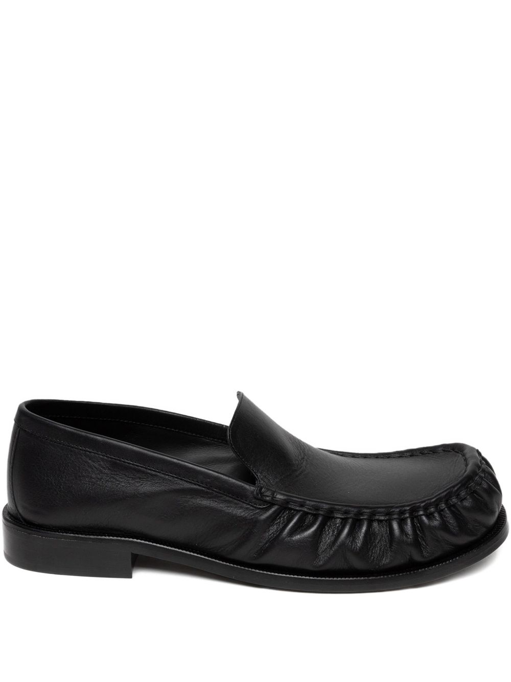 DRIES VAN NOTEN gathered-leather Loafers | FARFETCH