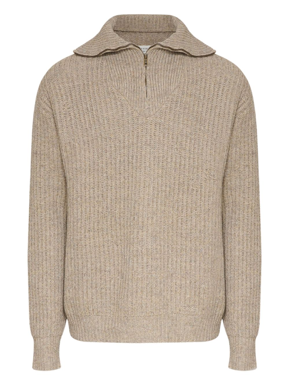 Maison Margiela Ribbed half-zip Sweater | Neutrals | FARFETCH