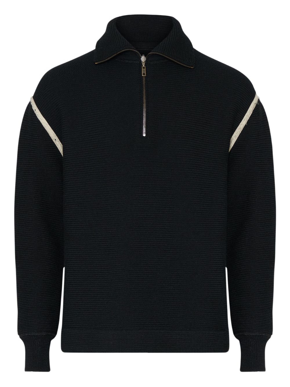 Maison Margiela half-zip elbow-patch Sweater | Black | FARFETCH