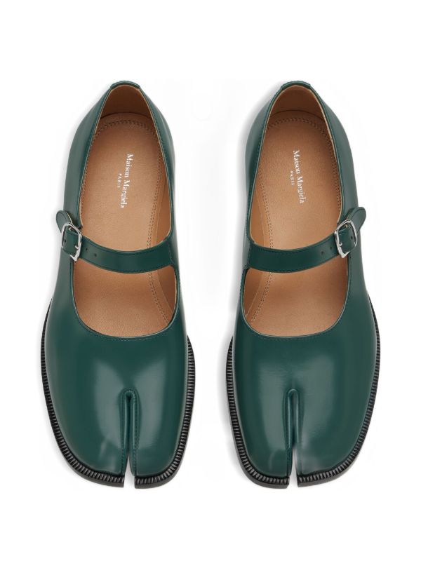 Maison Margiela Tabi mary-jane Brushed Leather | Green | FARFETCH GE