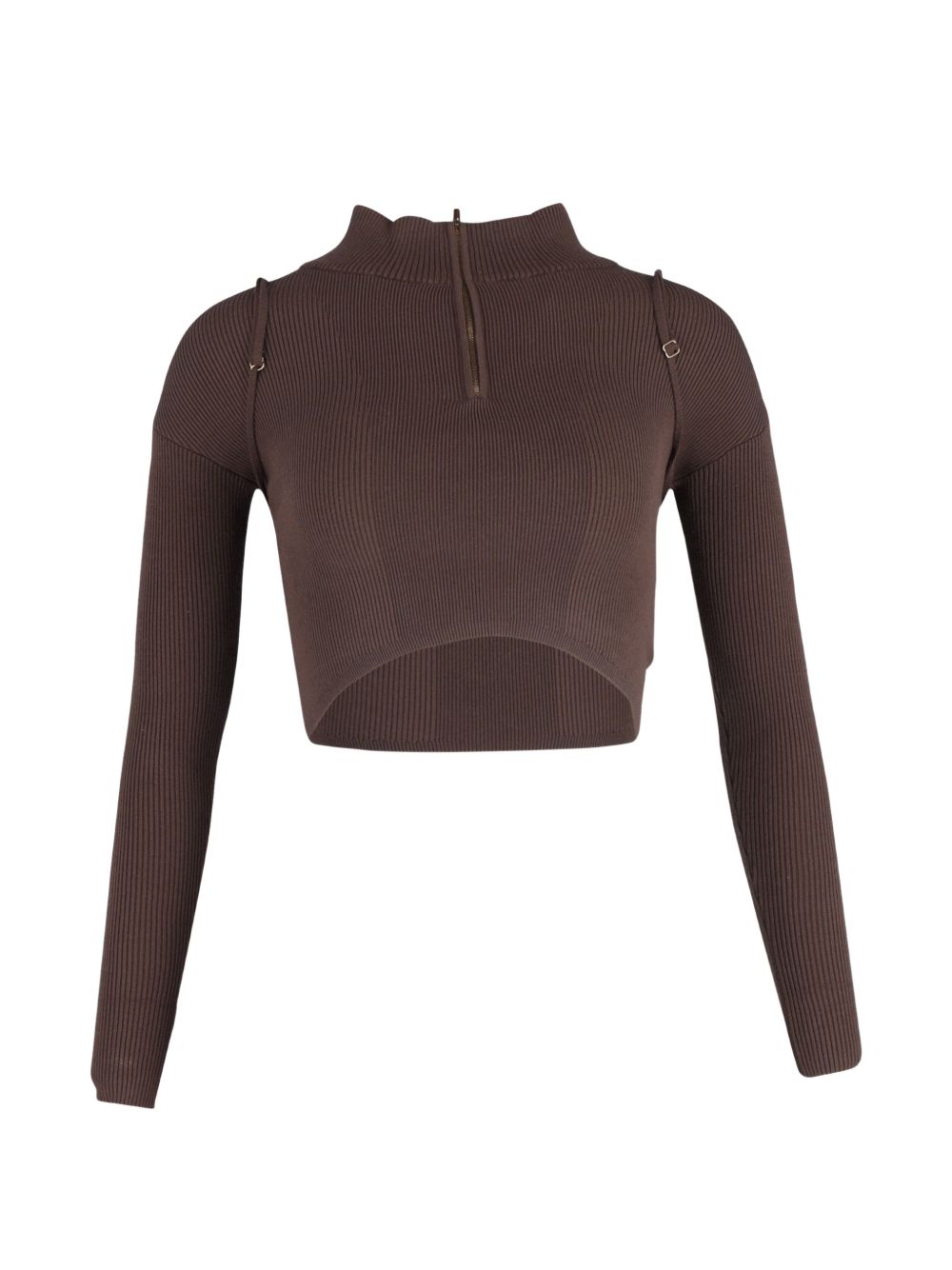 Jacquemus Pre-Owned ribbed-knit Sweater | Brown | FARFETCH