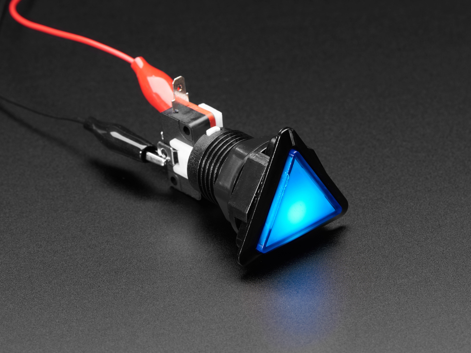 LED Illuminated Triangle Pushbutton A.K.A 1960s Sci-Fi Buttons
